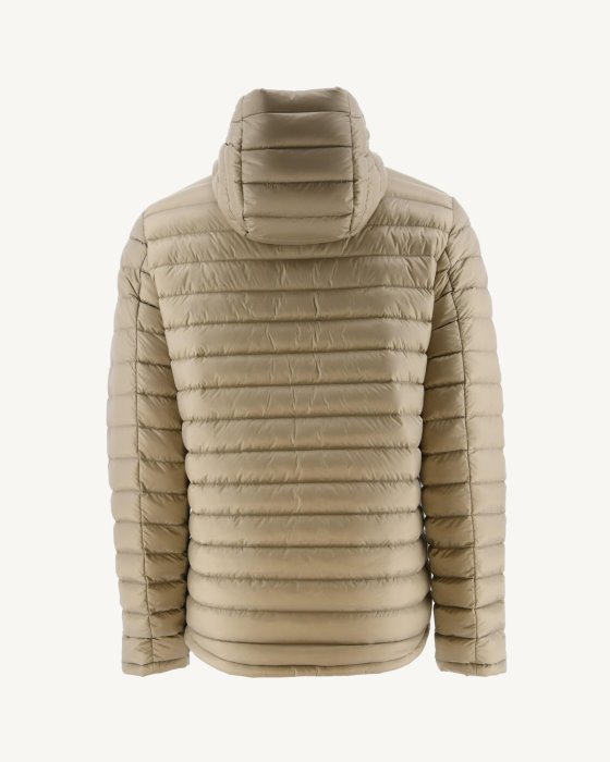 Army/Beige Reversible Hooded Puffer Jacket Bergen Jott New In