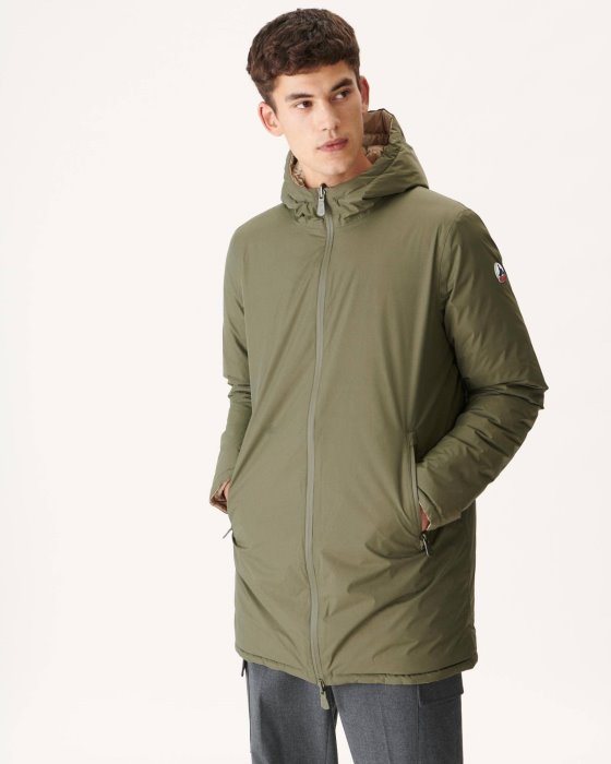 Army/Beige Reversible Light Puffer Jacket Amsterdam Jott New In
