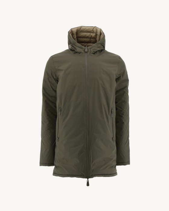 Army/Beige Reversible Light Puffer Jacket Amsterdam Jott New In