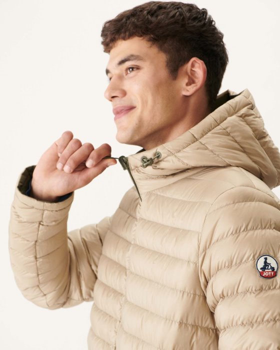 Army/Beige Reversible Light Puffer Jacket Amsterdam Jott New In