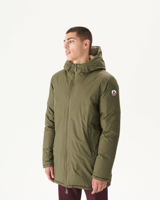 Army/Beige Warm Hooded Down Jacket Toronto Jott New In