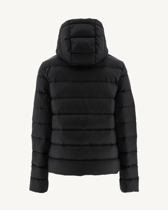 Black Jane Straight Hooded Puffer Jacket Jott New In