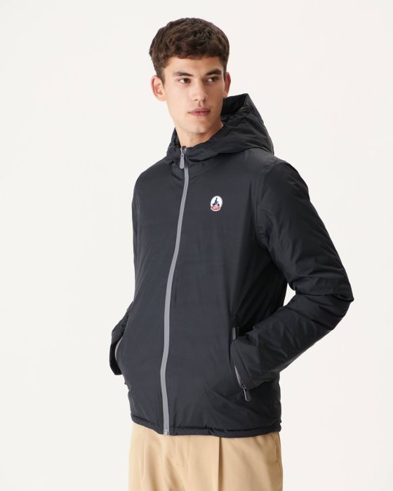 Black Reversible Hooded Puffer Jacket Bergen Jott New In