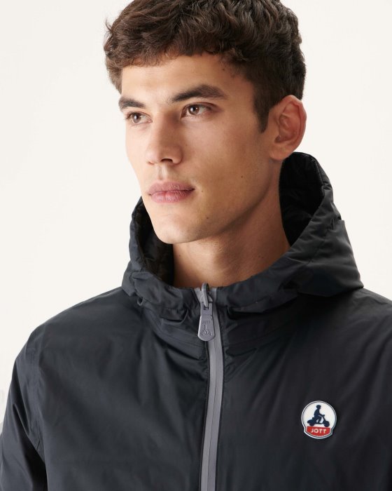 Black Reversible Hooded Puffer Jacket Bergen Jott New In
