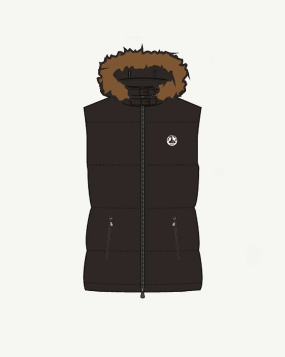 Black Sleeveless Warm Down Jacket Texas Jott New In