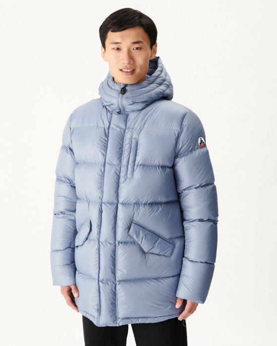 Blue Delave Extreme Cold Hooded Down Jacket Dakhla Jott New In