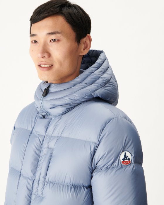 Blue Delave Extreme Cold Hooded Down Jacket Dakhla Jott New In