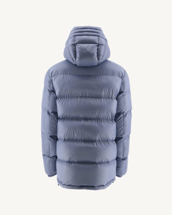 Blue Delave Extreme Cold Hooded Down Jacket Dakhla Jott New In