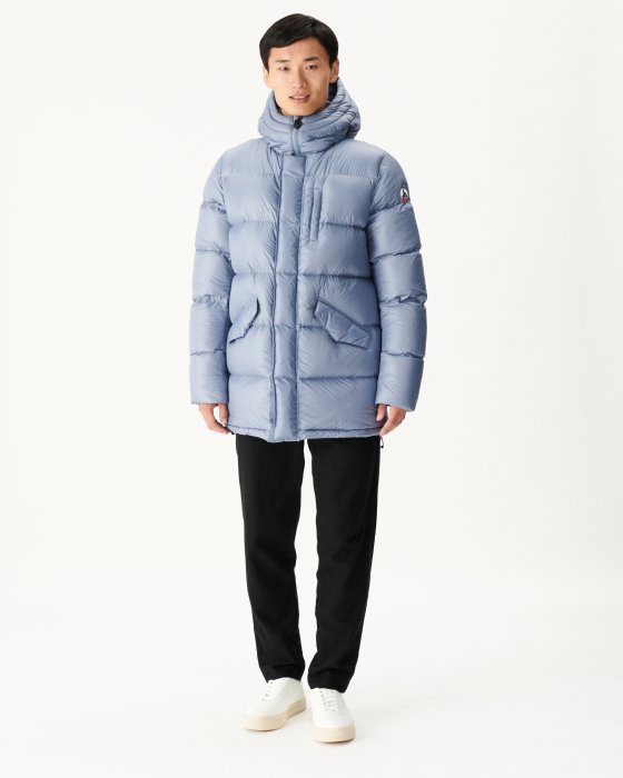 Blue Delave Extreme Cold Hooded Down Jacket Dakhla Jott New In