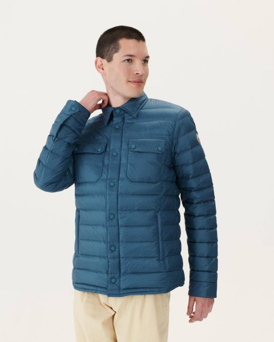 Blue Jeans Cris Lightweight Shirt Collar Puffer Jacket Jott New In