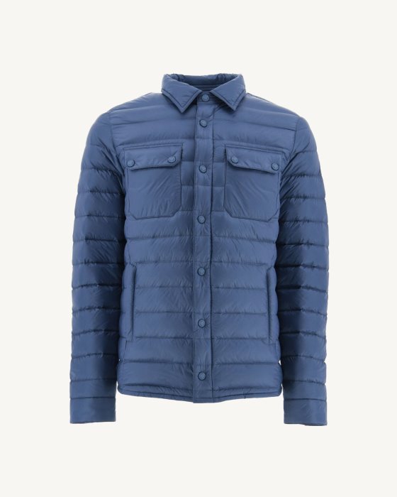 Blue Jeans Cris Lightweight Shirt Collar Puffer Jacket Jott New In