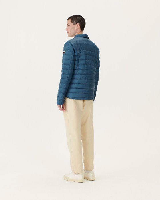 Blue Jeans Cris Lightweight Shirt Collar Puffer Jacket Jott New In