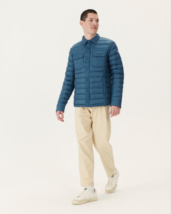 Blue Jeans Cris Lightweight Shirt Collar Puffer Jacket Jott New In