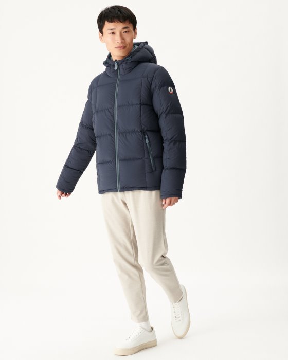 Blue/Marine Extreme Cold Hooded Reversible Down Jacket Aspen Jott New In