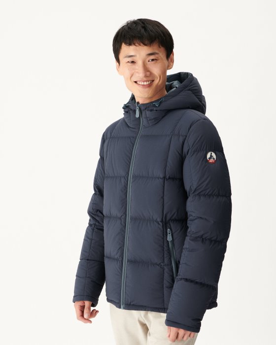Blue/Marine Extreme Cold Hooded Reversible Down Jacket Aspen Jott New In