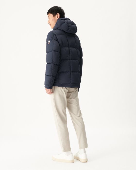 Blue/Marine Extreme Cold Hooded Reversible Down Jacket Aspen Jott New In