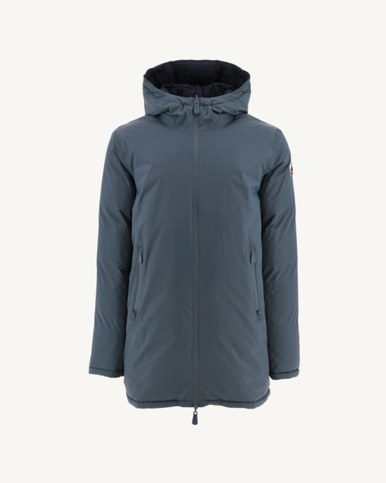 Blue/Marine Extreme Cold Reversible Hooded Down Jacket Toronto Jott New In