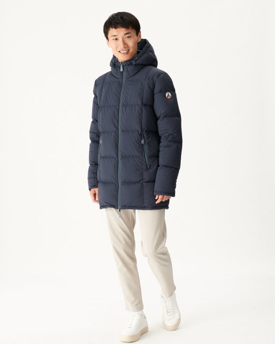Blue/Marine Extreme Cold Reversible Hooded Down Jacket Toronto Jott New In