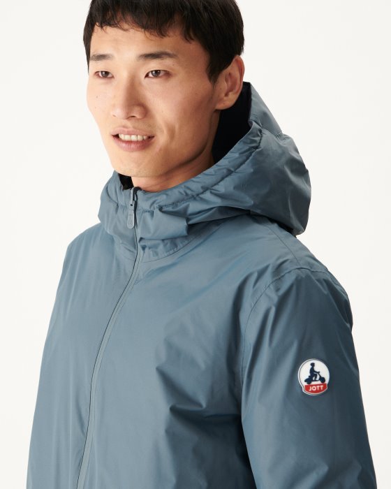 Blue/Marine Extreme Cold Reversible Hooded Down Jacket Toronto Jott New In