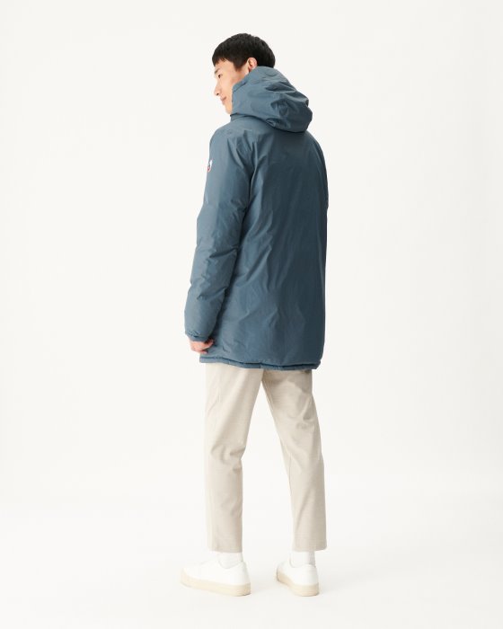 Blue/Marine Extreme Cold Reversible Hooded Down Jacket Toronto Jott New In