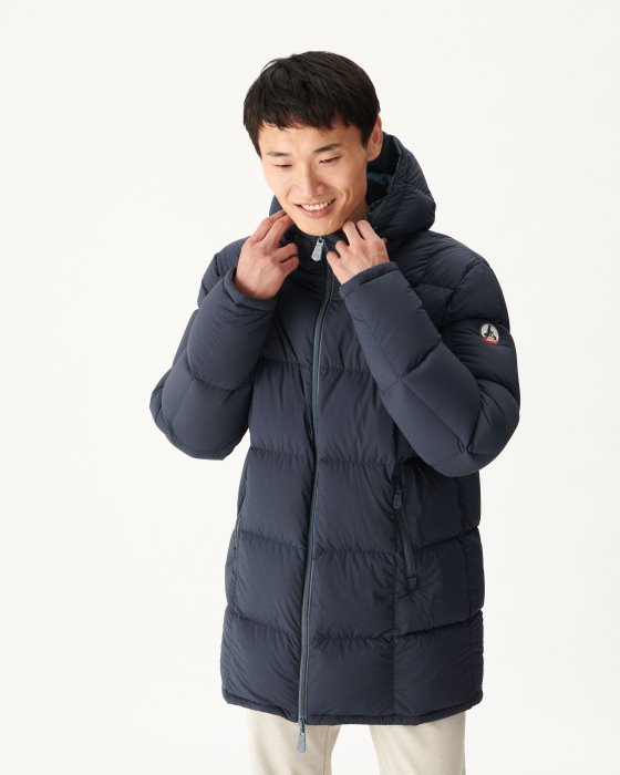 Blue/Marine Extreme Cold Reversible Hooded Down Jacket Toronto Jott New In