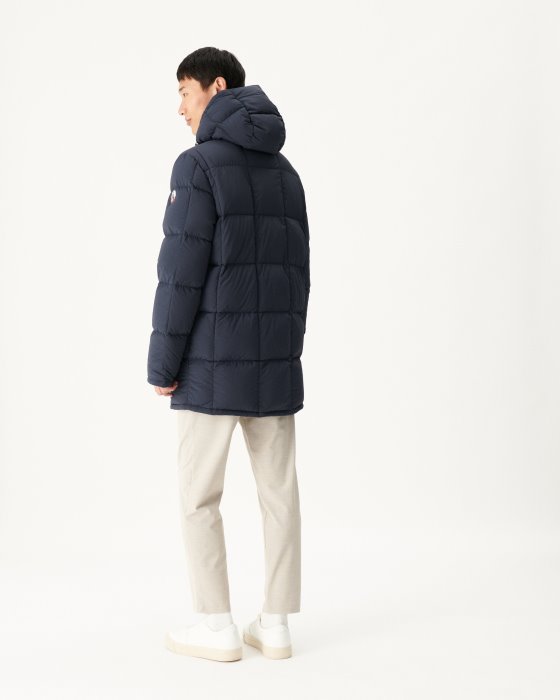 Blue/Marine Extreme Cold Reversible Hooded Down Jacket Toronto Jott New In