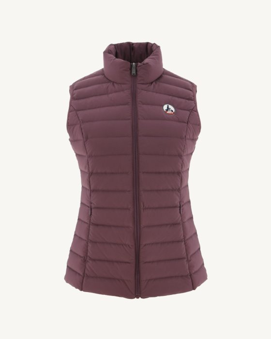 Burgundy Grenada Stretch Sleeveless Puffer Jacket Jott New In