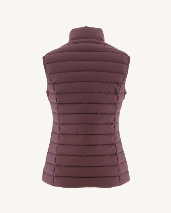 Burgundy Grenada Stretch Sleeveless Puffer Jacket Jott New In