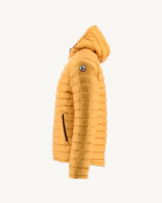 Caramel/Moutarde Reversible Hooded Puffer Jacket Bergen Jott New In