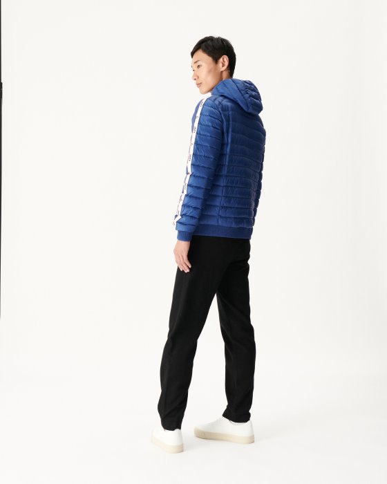 Dark Denim Hooded Down Jacket Colin Jott New In