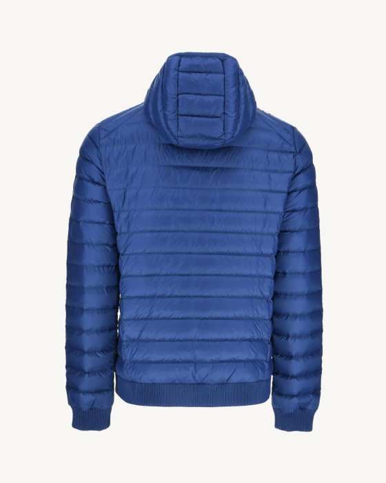 Dark Denim Hooded Down Jacket Colin Jott New In