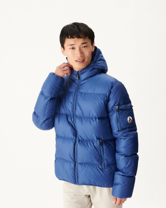 Dark Denim Hooded Down Jacket Java Jott New In