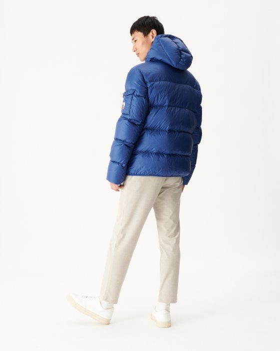 Dark Denim Hooded Down Jacket Java Jott New In