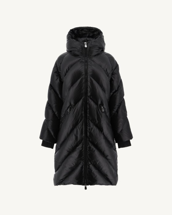 Extreme Cold Hooded Long Down Jacket Noir Comet Jott New In
