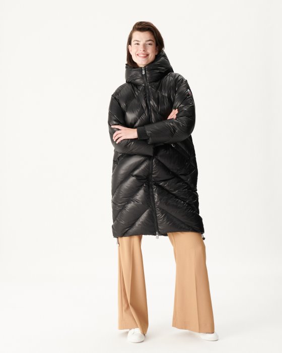 Extreme Cold Hooded Long Down Jacket Noir Comet Jott New In
