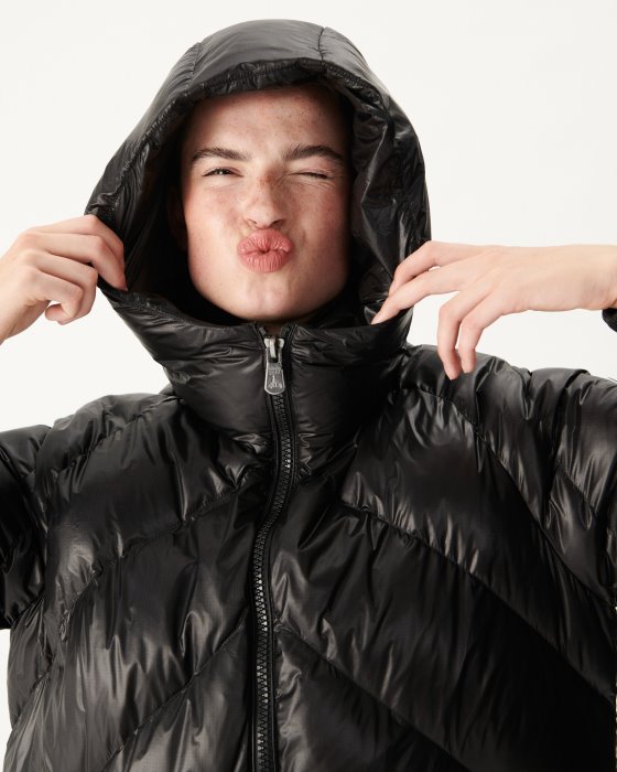 Extreme Cold Hooded Long Down Jacket Noir Comet Jott New In