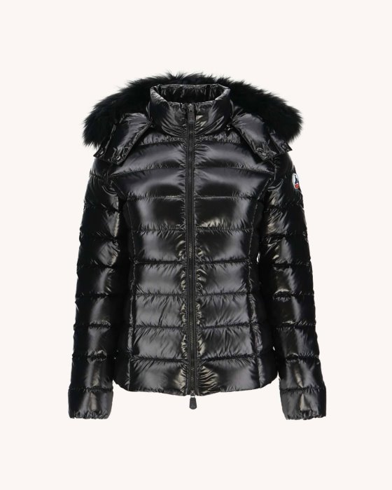 Extreme Cold Lacquered Hooded Down Jacket Noir Luxe Jott New In