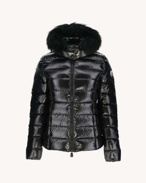 Extreme Cold Lacquered Hooded Down Jacket Noir Luxe Jott New In