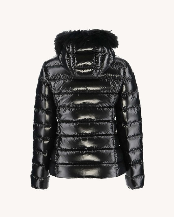 Extreme Cold Lacquered Hooded Down Jacket Noir Luxe Jott New In