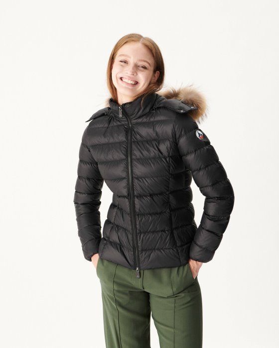 Hooded Down Jacket Black Luxe Jott New In