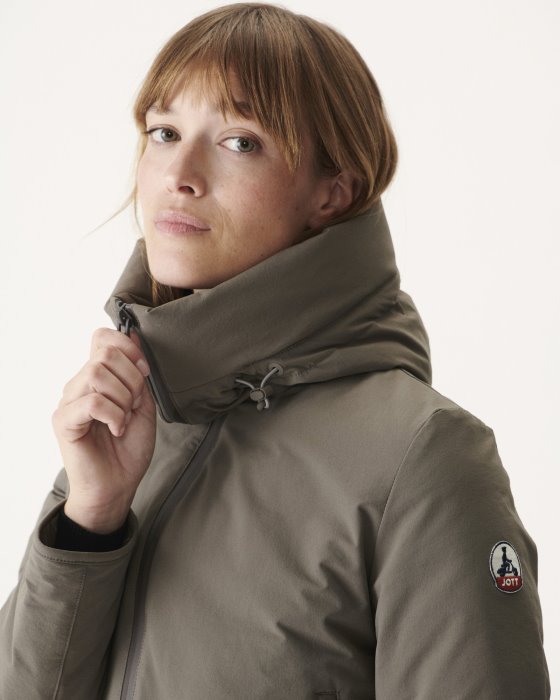 Hooded Down Jacket Taupe Siberie Jott New In
