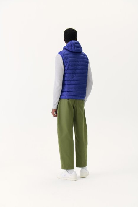 Hooded Sleeveless Down Jacket Dark Denim Pat Jott New In