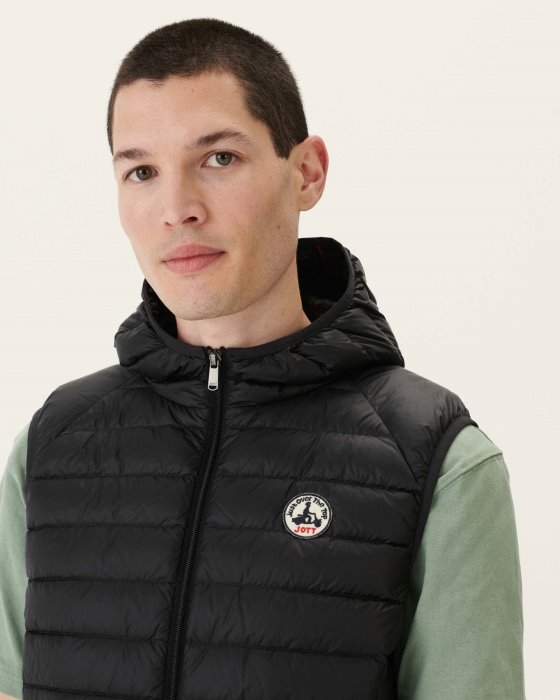 Hooded Sleeveless Down Jacket Noir Pat Jott New In