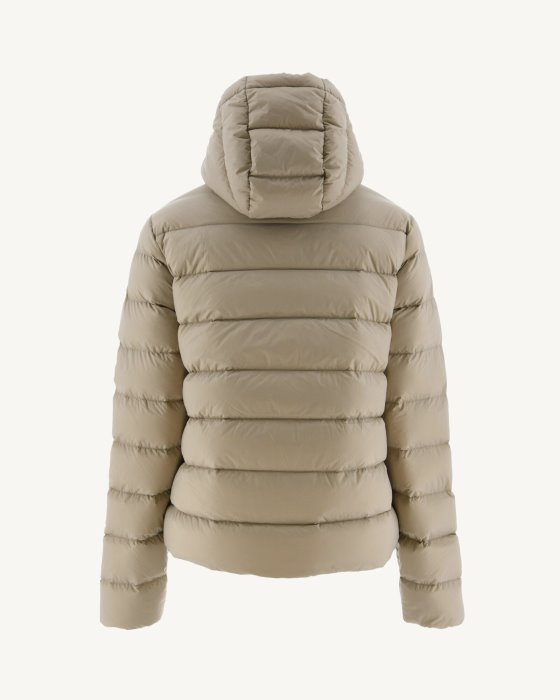 Jott New In Beige Jane Straight Hooded Puffer Jacket