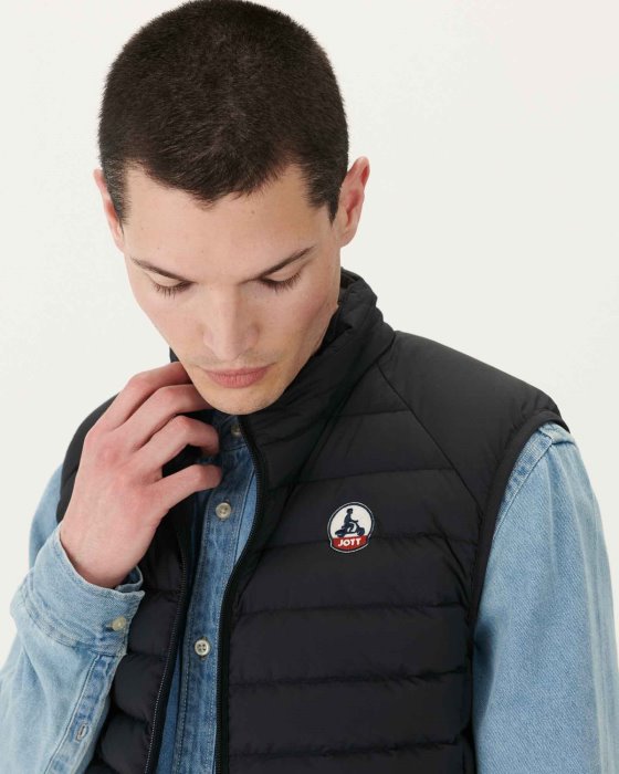 Jott New In Black Arafo Stretch Sleeveless Puffer Jacket