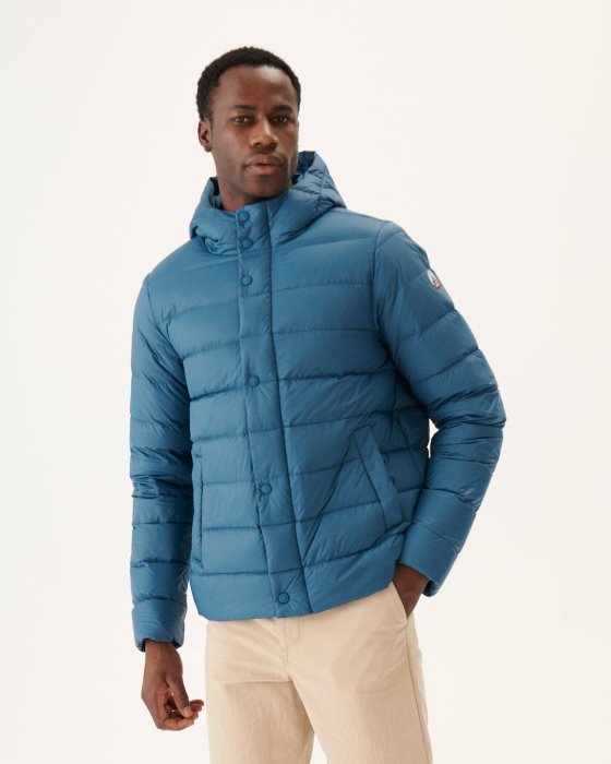 Jott New In Blue Jeans Jorge Hooded Puffer Jacket