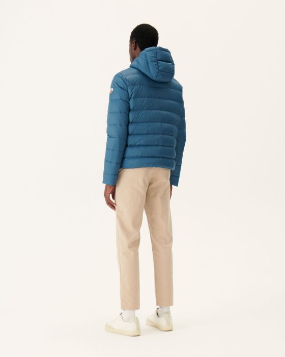 Jott New In Blue Jeans Jorge Hooded Puffer Jacket