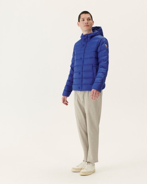 Jott New In Dark Denim Jorge Hooded Puffer Jacket