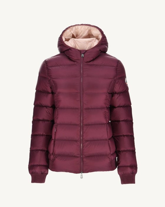 Jott New In Extreme Cold Hooded Down Jacket Aubergine Celine