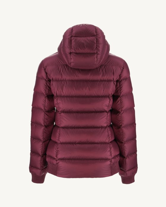 Jott New In Extreme Cold Hooded Down Jacket Aubergine Celine